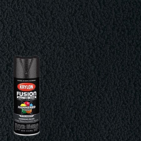 SHORT CUTS Krylon Fusion All-In-One Hammered Black Paint+Primer Spray Paint 12 oz K02782007